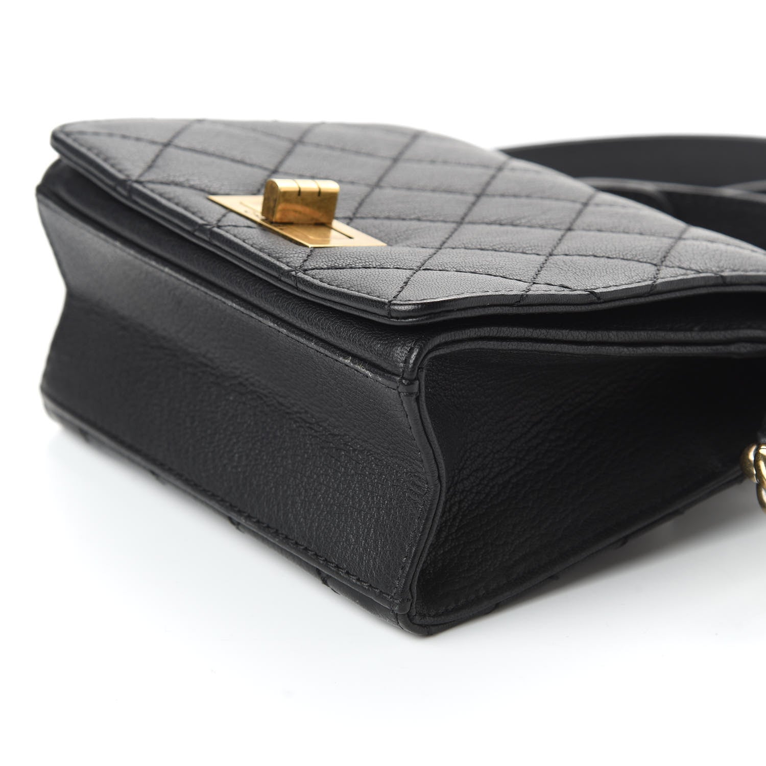 Chanel Goatskin Quilted Small Rita Top Handle Flap Black 7 of 10