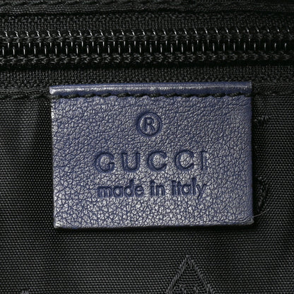 Gucci Guccissima Medium Flat Messenger Bag Navy 6 of 10