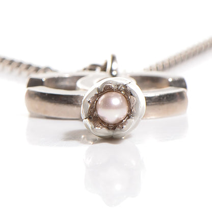Chanel Enamel CC Pearl Necklace Black Silver 4 of 6