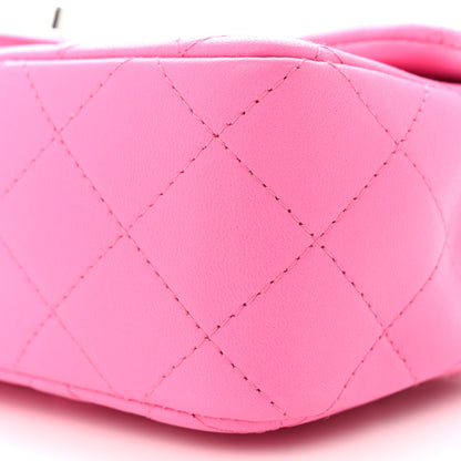 Chanel Lambskin Quilted Mini Rectangular Flap Neon Pink 10 of 12
