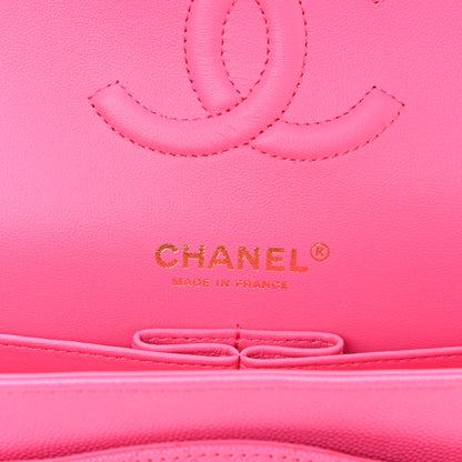 Chanel Caviar Quilted Medium Double Flap Dark Pink 6 of 10