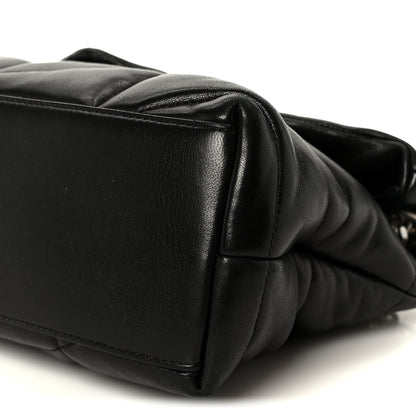 Saint Laurent Lambskin Quilted Small Loulou Puffer Monogram Chain Satchel Black 11 of 11
