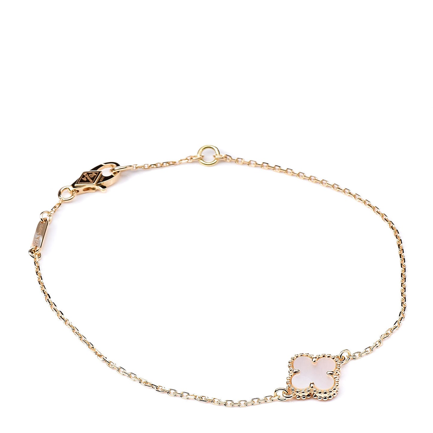 18K Yellow Gold Mother of Pearl Sweet Alhambra Bracelet