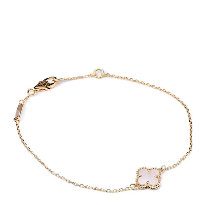 Van Cleef & Arpels 18K Yellow Gold Mother of Pearl Sweet Alhambra Bracelet 1 of 6