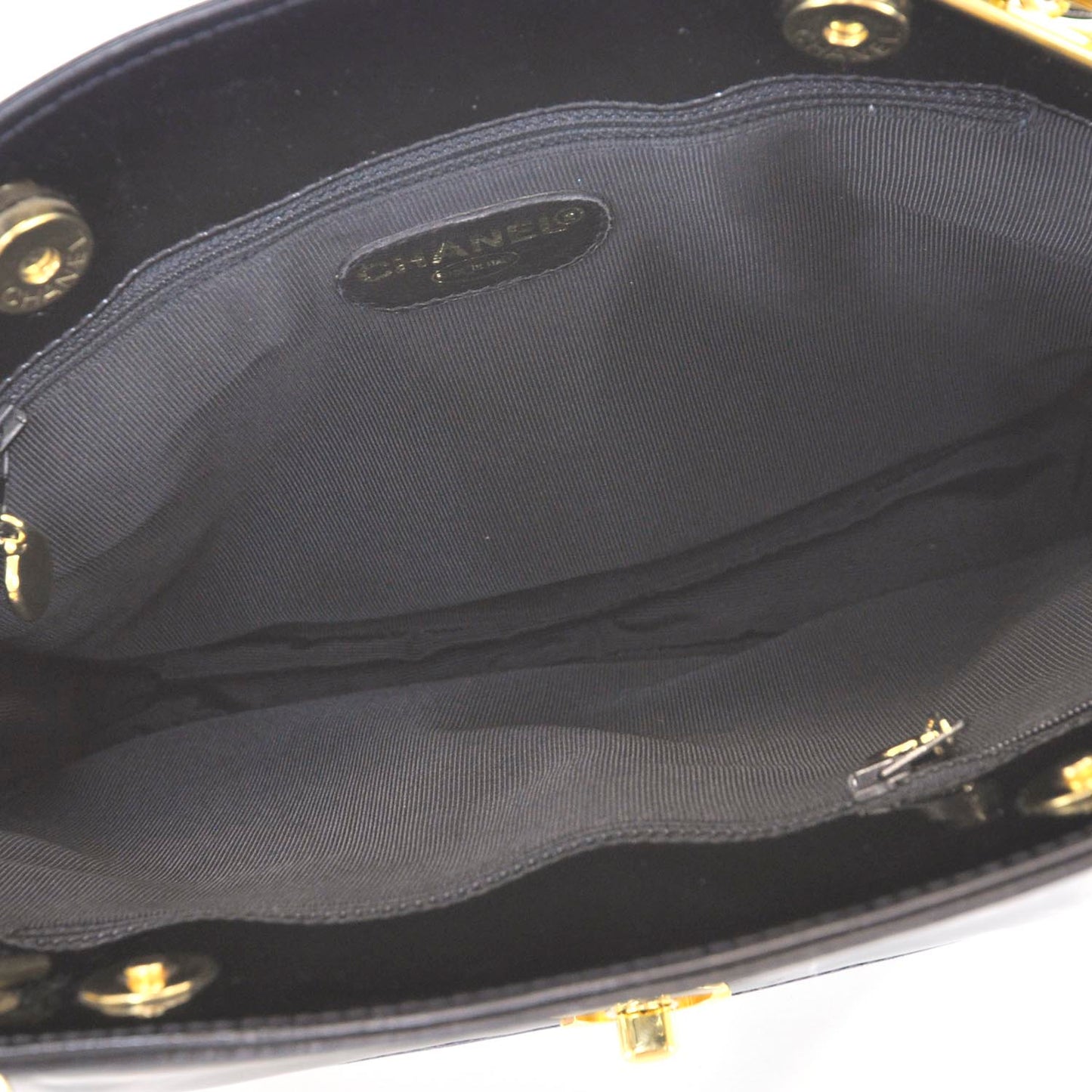 Patent Shoulder Bag Black