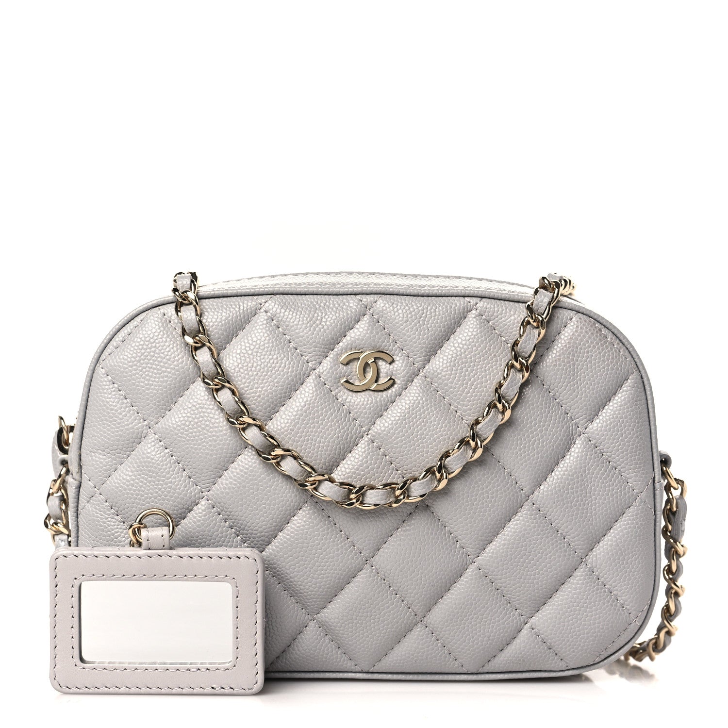 Chanel Caviar Quilted Camera Case Grey 1 of 10