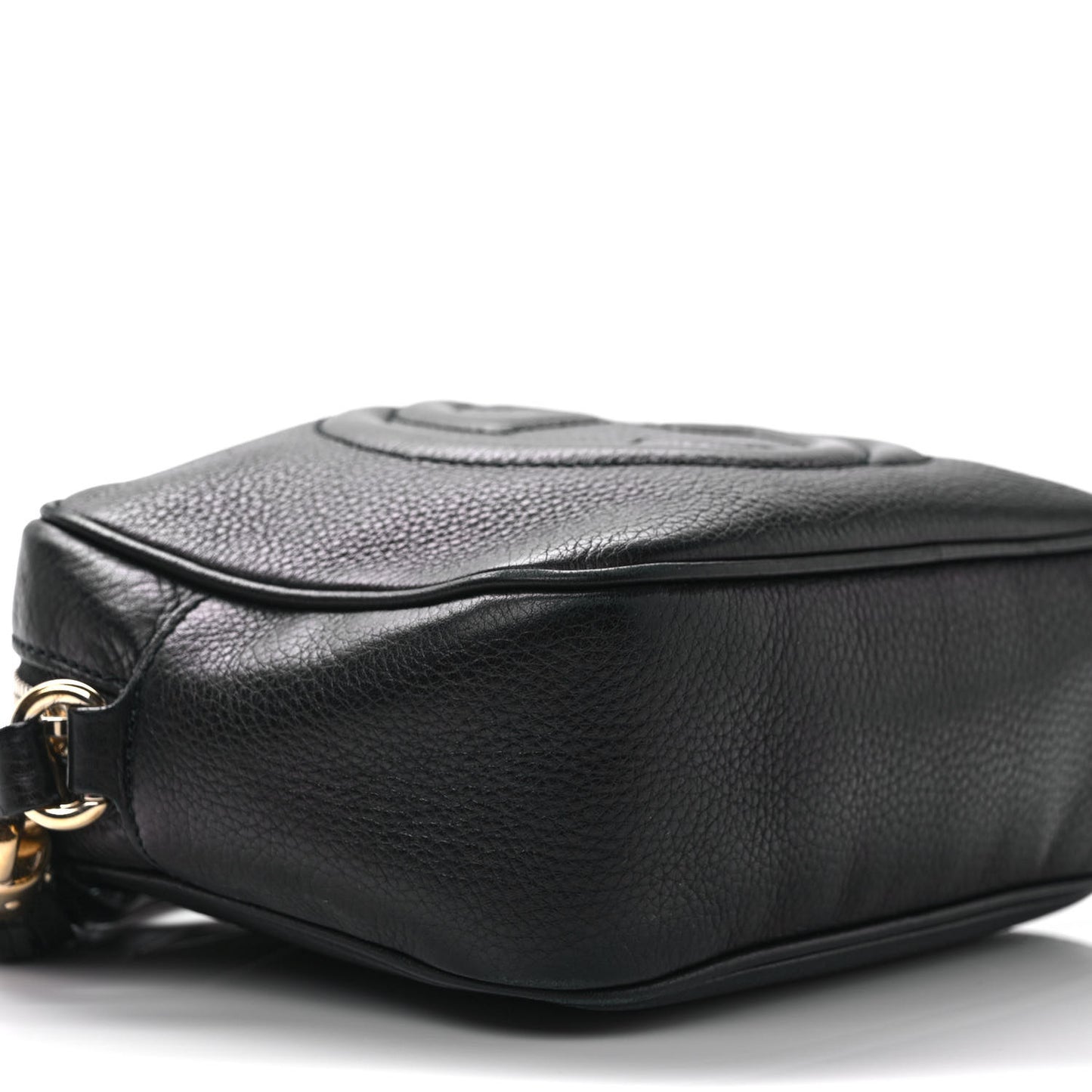 Pebbled Calfskin Small Soho Disco Bag Black