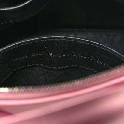 Balenciaga Semi Shiny Calfskin Rivet Crocodile Embossed XXS Ville Top Handle Bag Pink 7 of 14