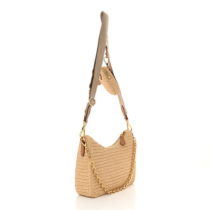 Prada Yarn Raffia Effect Crochet Re-Edition 2005 Shoulder Bag Naturale 3 of 11