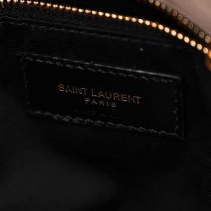 Saint Laurent Lambskin Quilted Small Loulou Puffer Monogram Chain Satchel Dark Beige 6 of 11