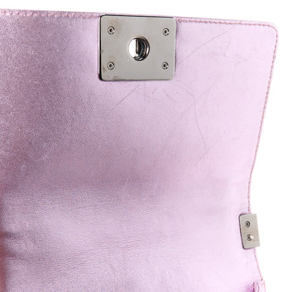 Chanel Metallic Patent Calfskin Quilted Small Boy Flap Pink 11 of 11
