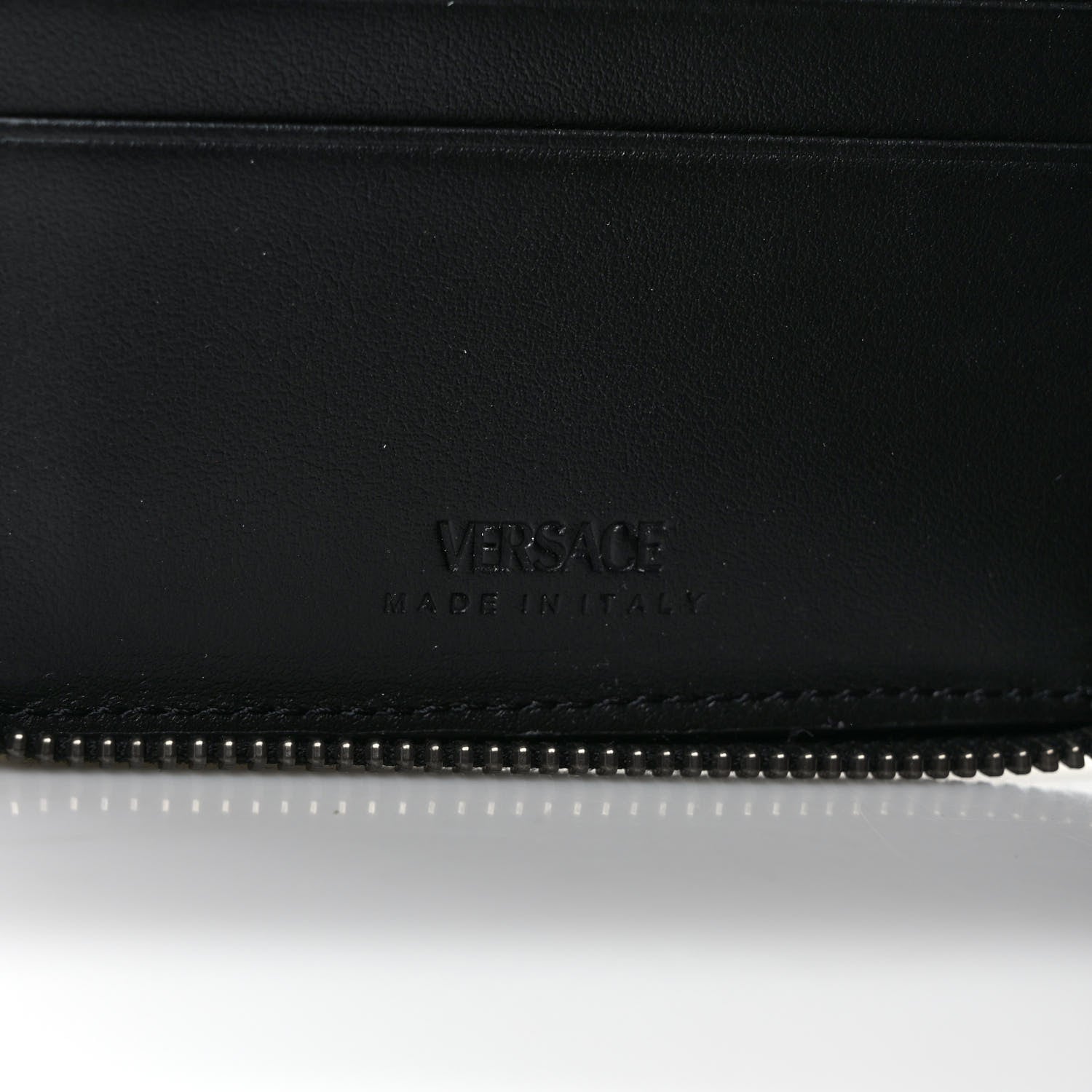Versace Calfskin Rubber Medusa Biggie Bifold Compact Zip Around Wallet Fluorescent Yellow 6 of 6
