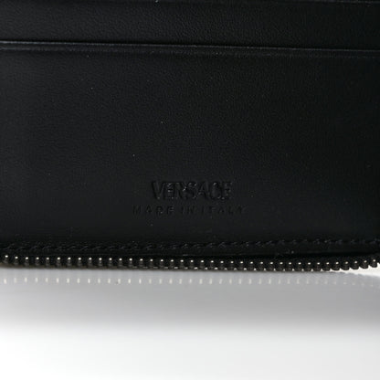 Versace Calfskin Rubber Medusa Biggie Bifold Compact Zip Around Wallet Fluorescent Yellow 6 of 6