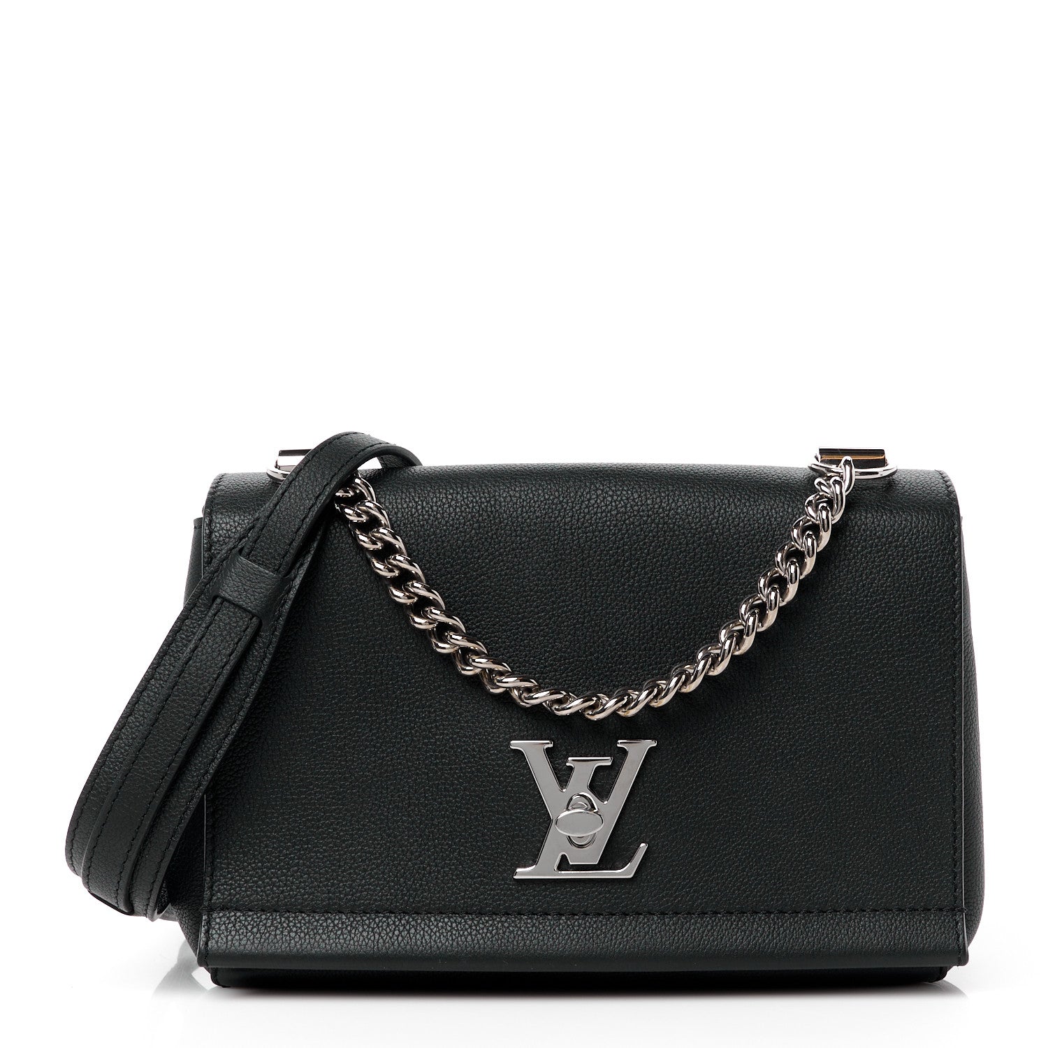 Louis Vuitton Calfskin Lockme II Chain Bag BB Black 1 of 10