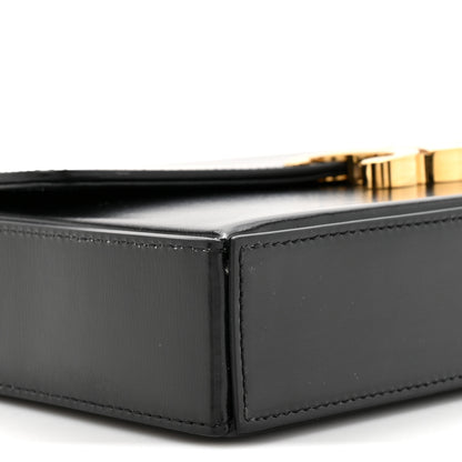 Celine Shiny Calfskin Triomphe Chain Box Bag Black 10 of 11