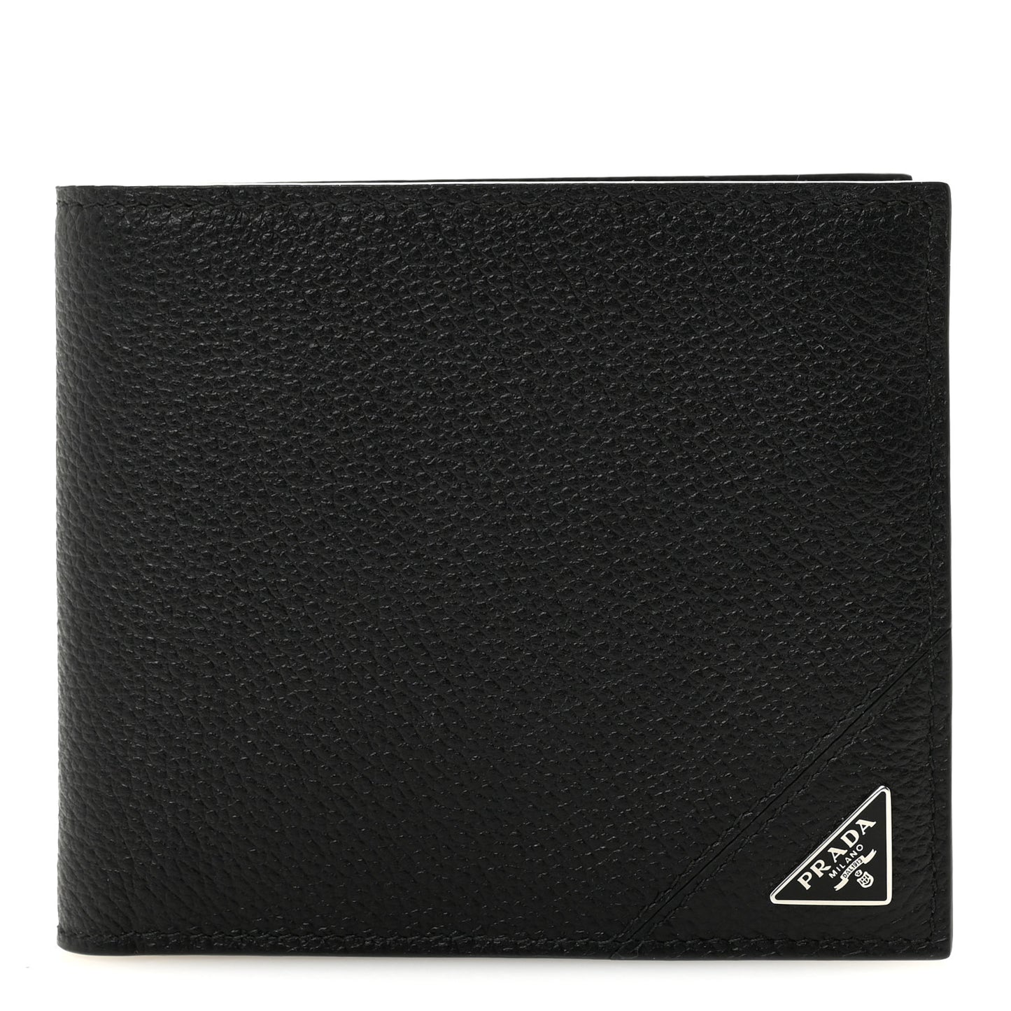 Vitello Micro Grain Bi-Fold Wallet Black