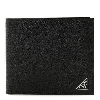 Prada Vitello Micro Grain Bi-Fold Wallet Black 1 of 7