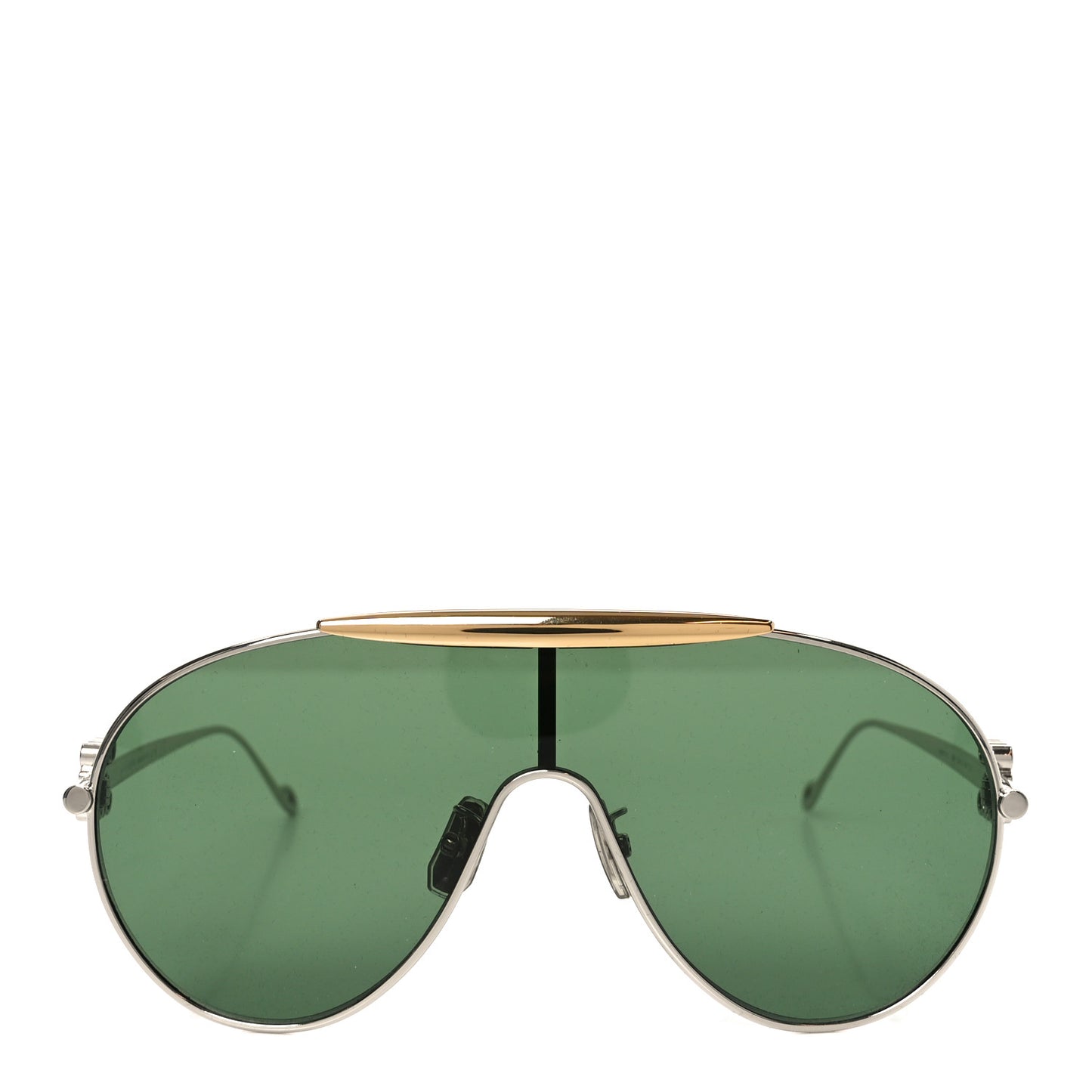 Metal Anagram Spoiler Aviator Oversized Sunglasses LW40111U Gold Silver