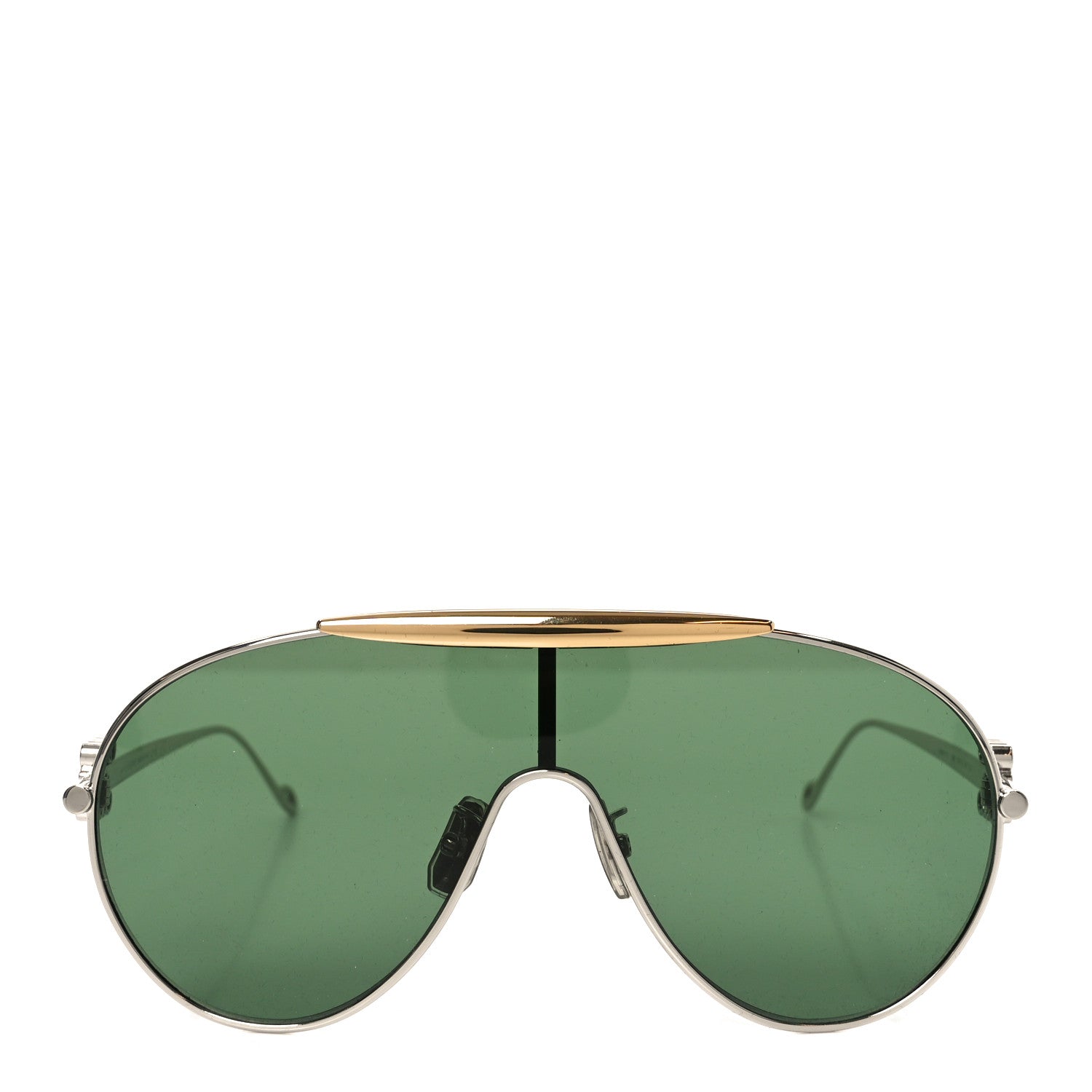 Loewe Metal Anagram Spoiler Aviator Oversized Sunglasses LW40111U Gold Silver 2 of 7
