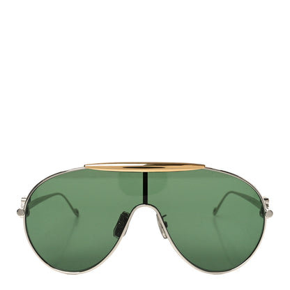 Loewe Metal Anagram Spoiler Aviator Oversized Sunglasses LW40111U Gold Silver 2 of 7