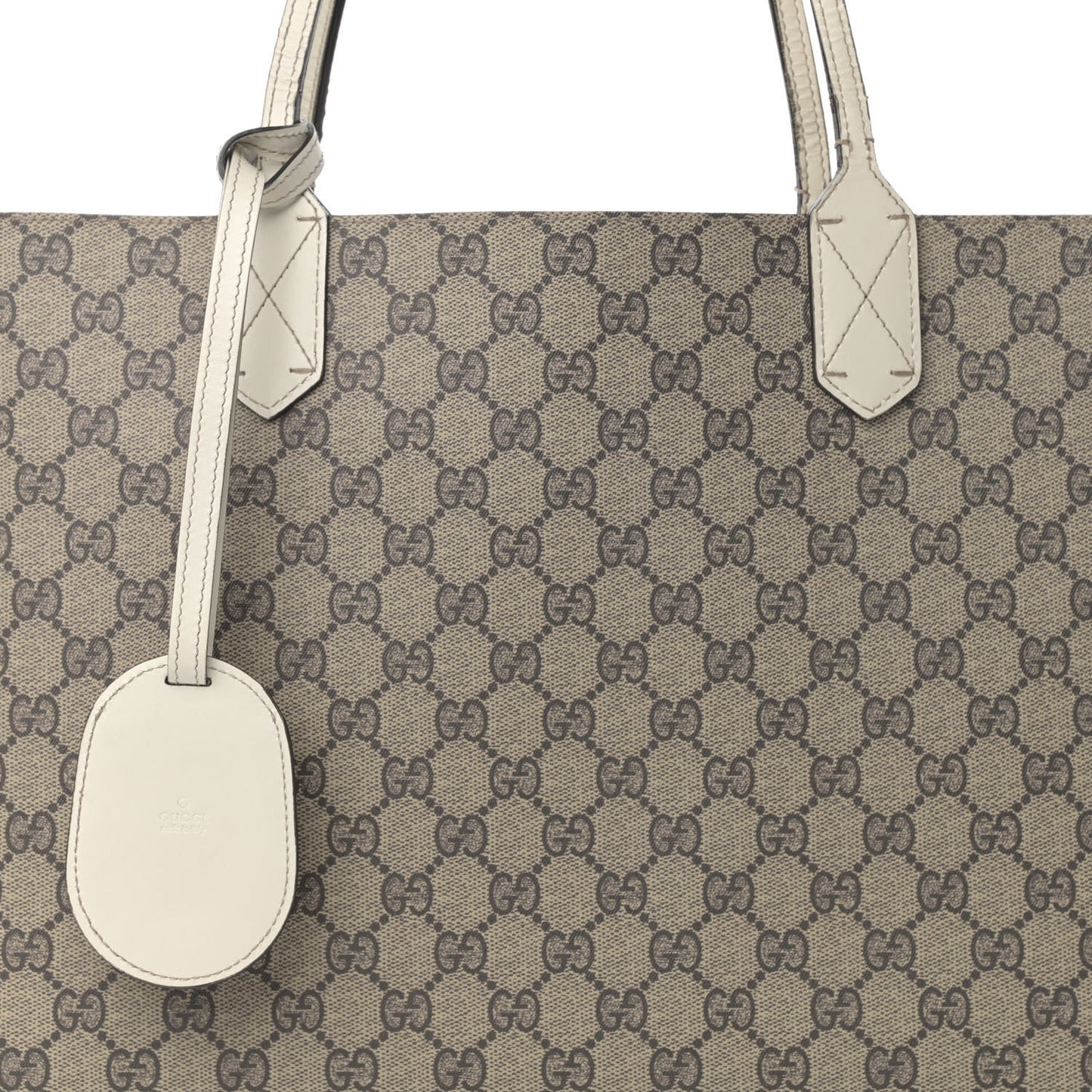 GG Supreme Monogram Medium Reversible Tote Beige White