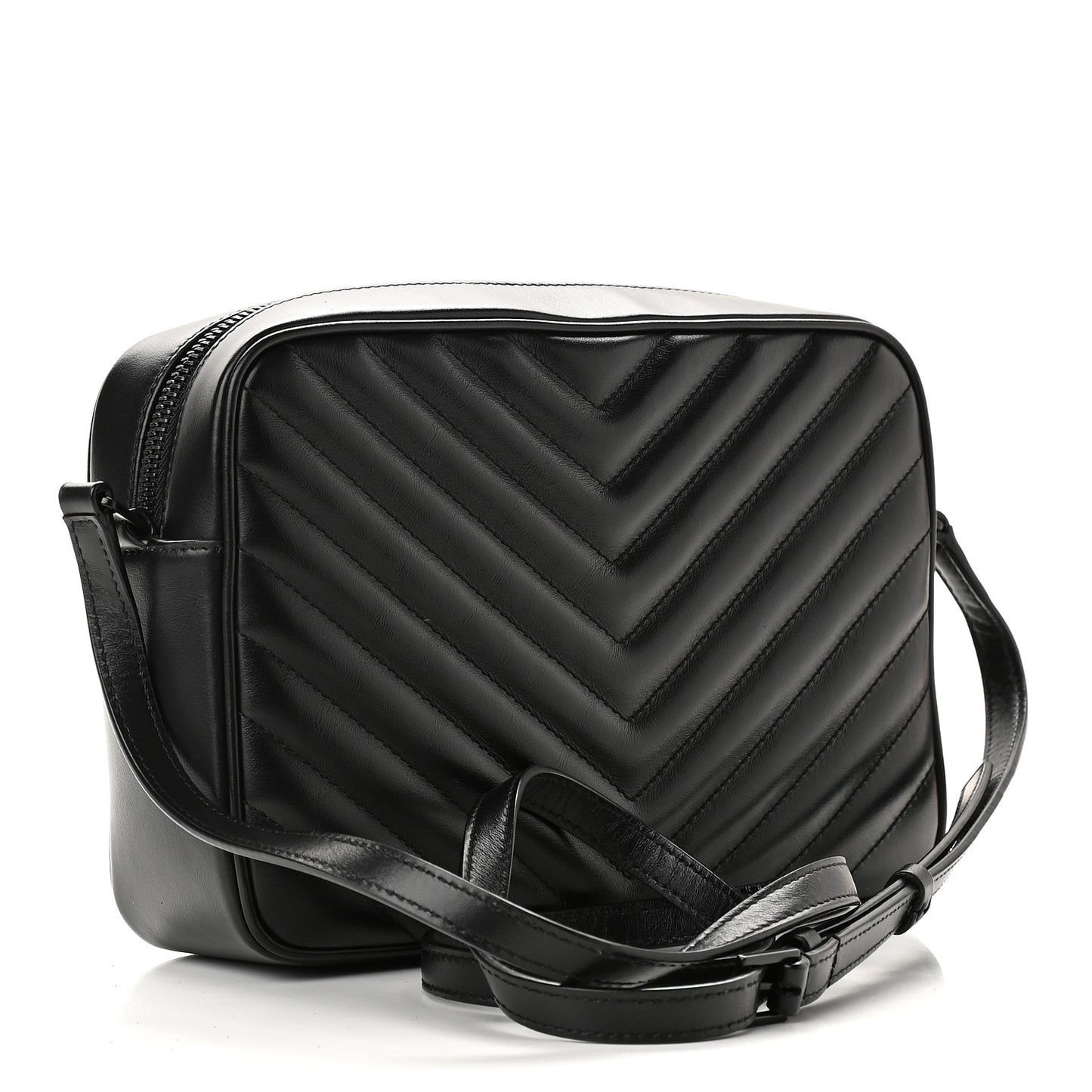 Calfskin Matelasse Monogram Lou Camera Bag Black