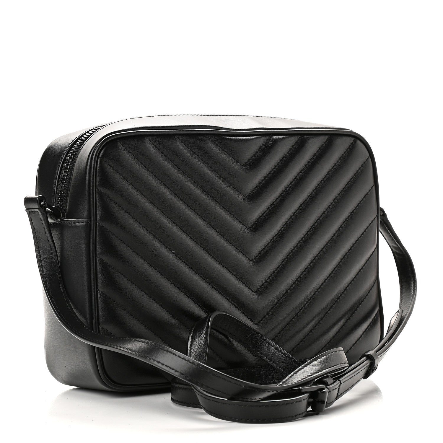 Saint Laurent Calfskin Matelasse Monogram Lou Camera Bag Black 2 of 8