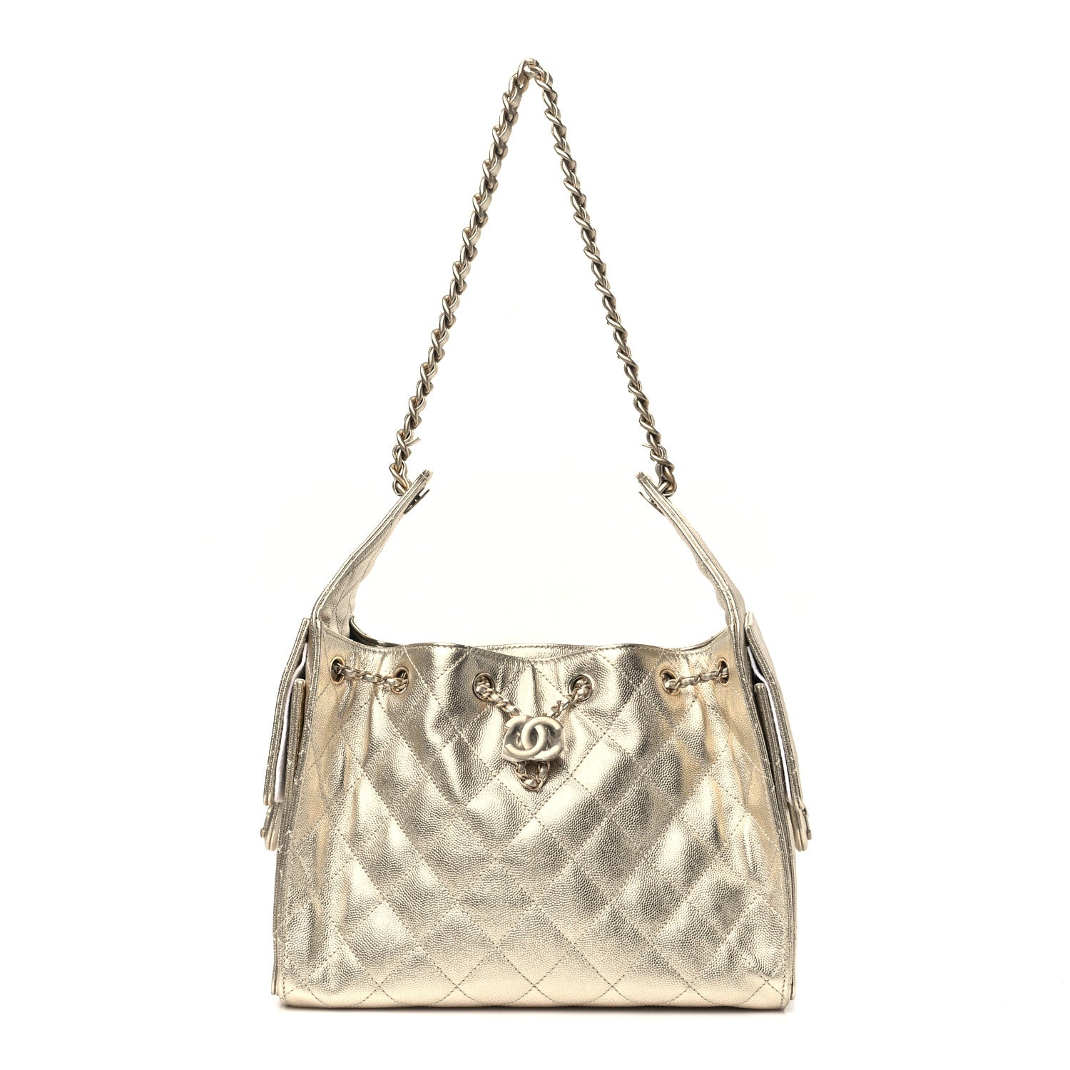 Chanel Metallic Caviar Quilted Small Chanel 25 Handbag Gold 1 of 11