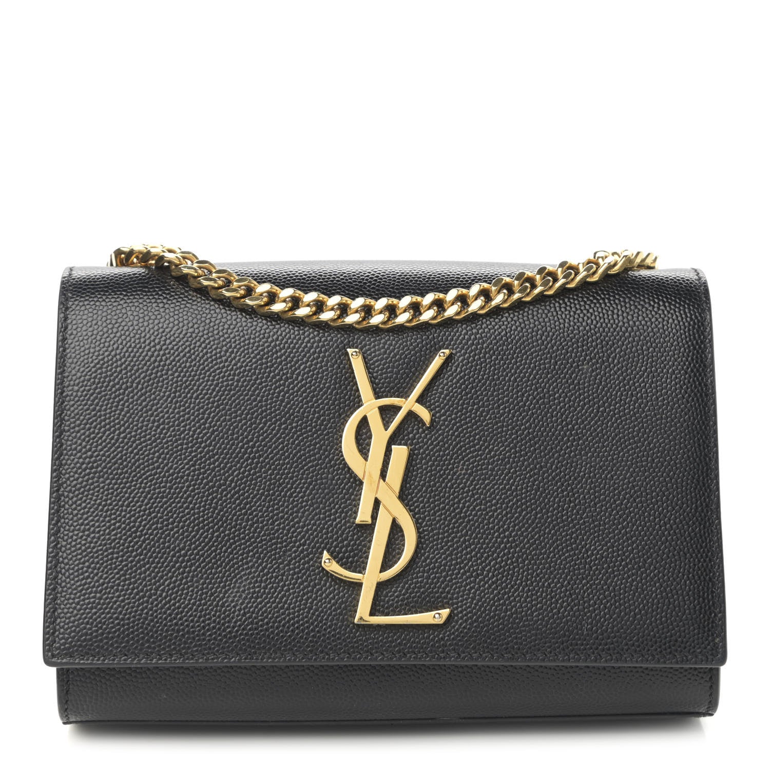 Saint Laurent Grain De Poudre Small Monogram Kate Satchel Black 1 of 12