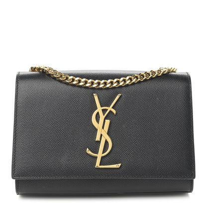 Saint Laurent Grain De Poudre Small Monogram Kate Satchel Black 1 of 12
