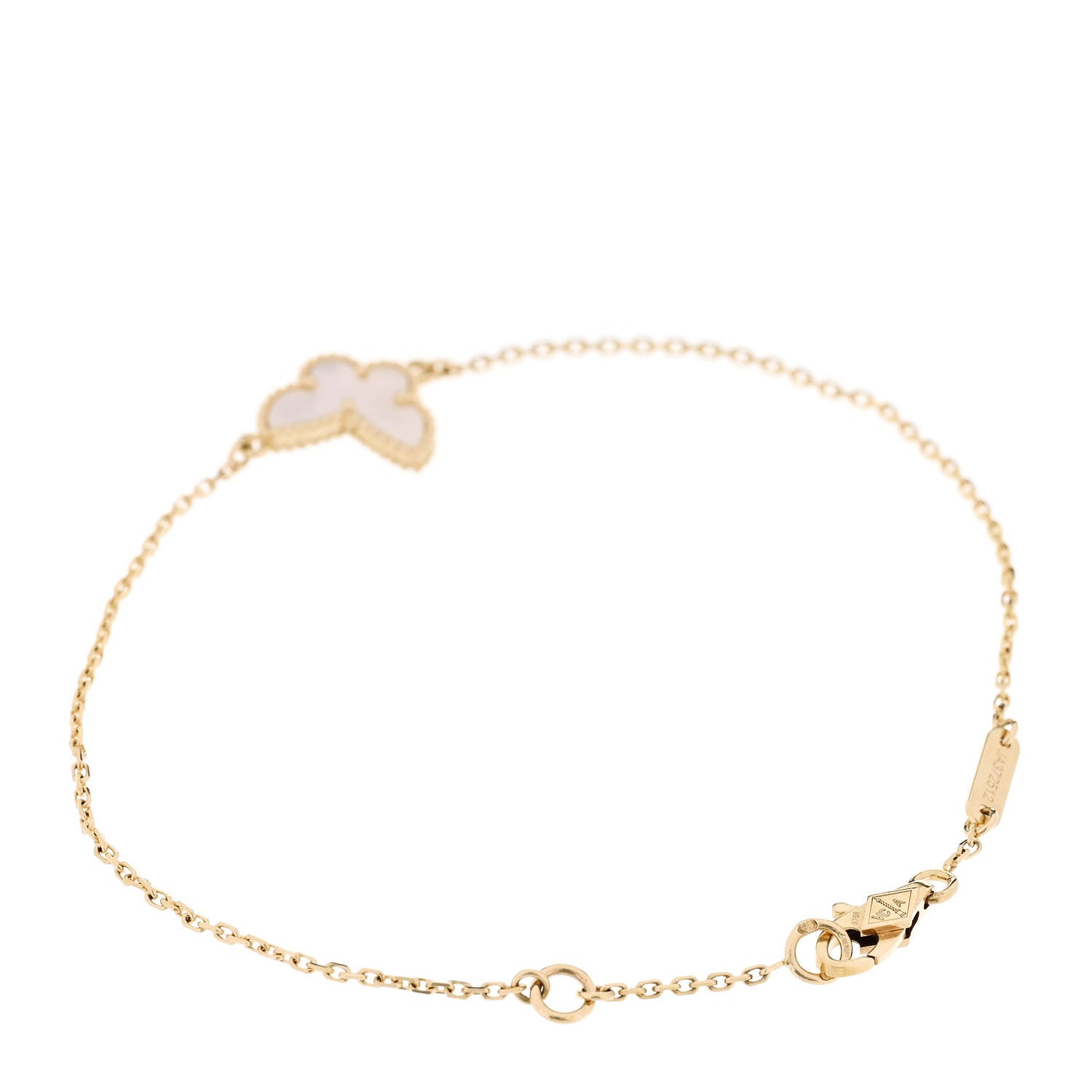 Van Cleef & Arpels 18K Yellow Gold Mother of Pearl Sweet Alhambra Butterfly Bracelet 2 of 4