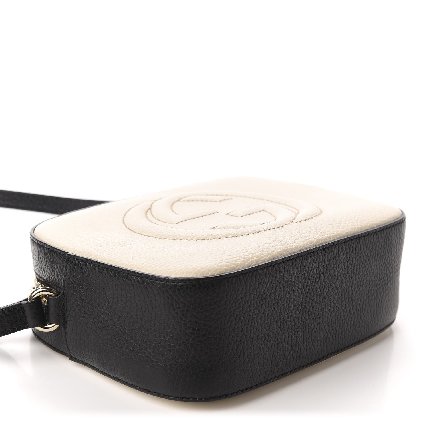 Gucci Dollar Calfskin Bi-Color Small Soho Disco Bag Mystic White Black 4 of 10