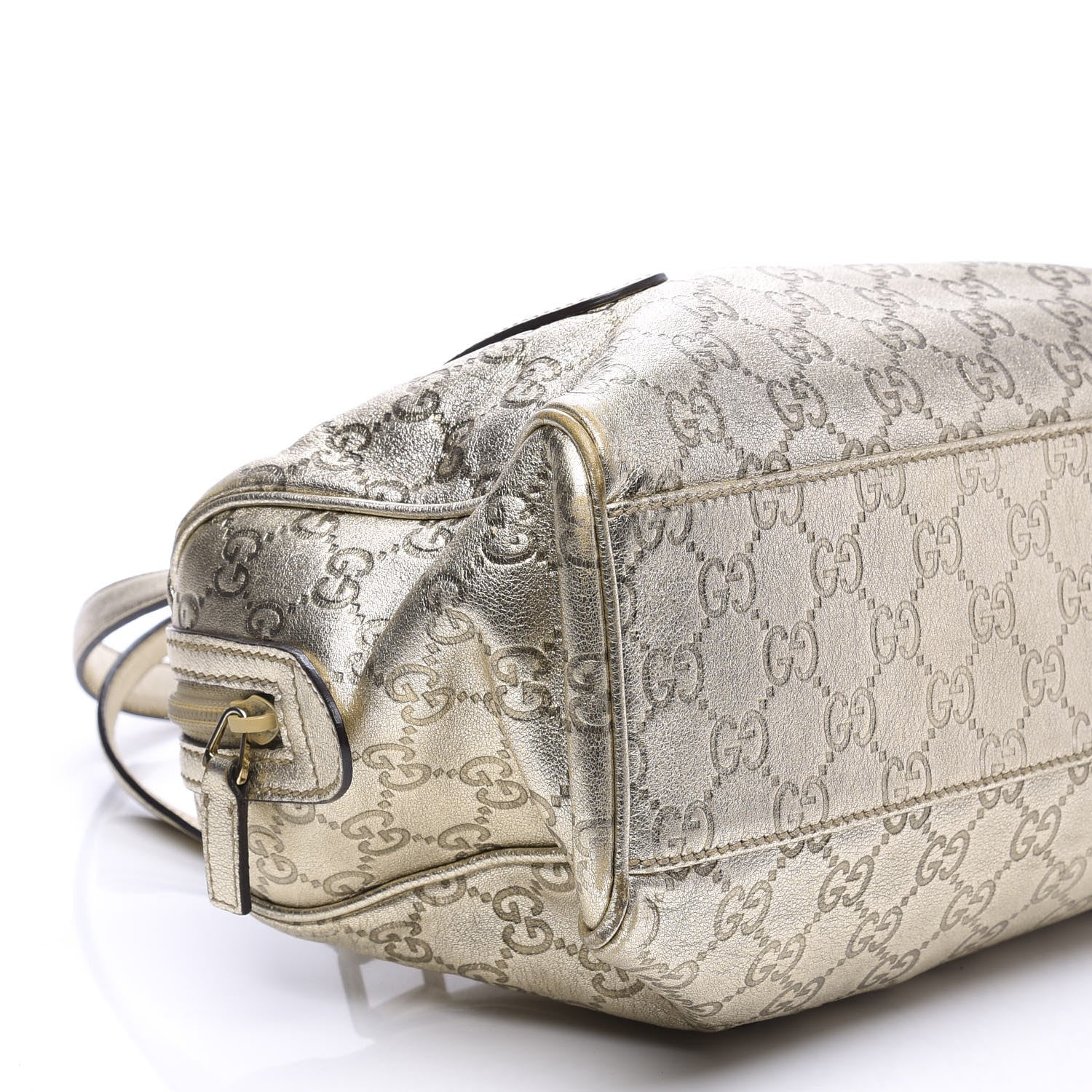 Gucci Metallic Guccissima Small Boston Gold 8 of 10