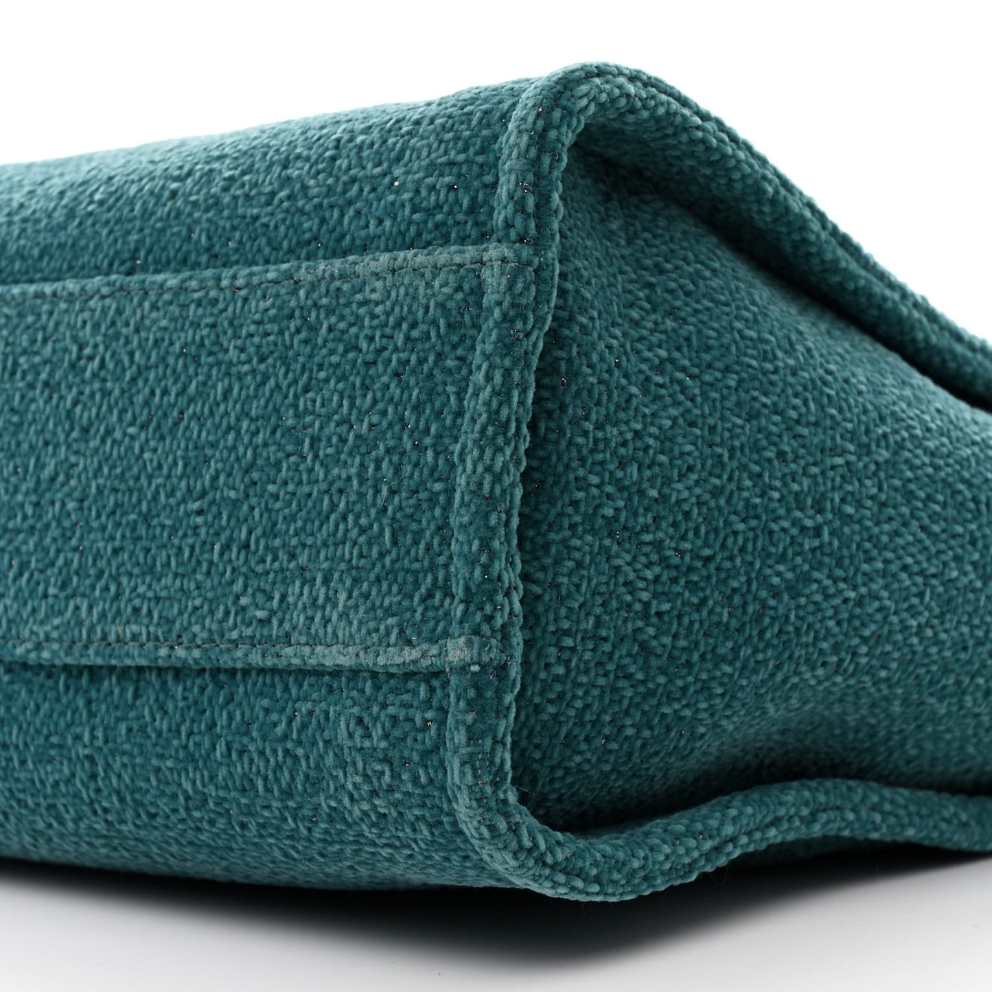 Lurex Boucle Small Deauville Tote Turquoise