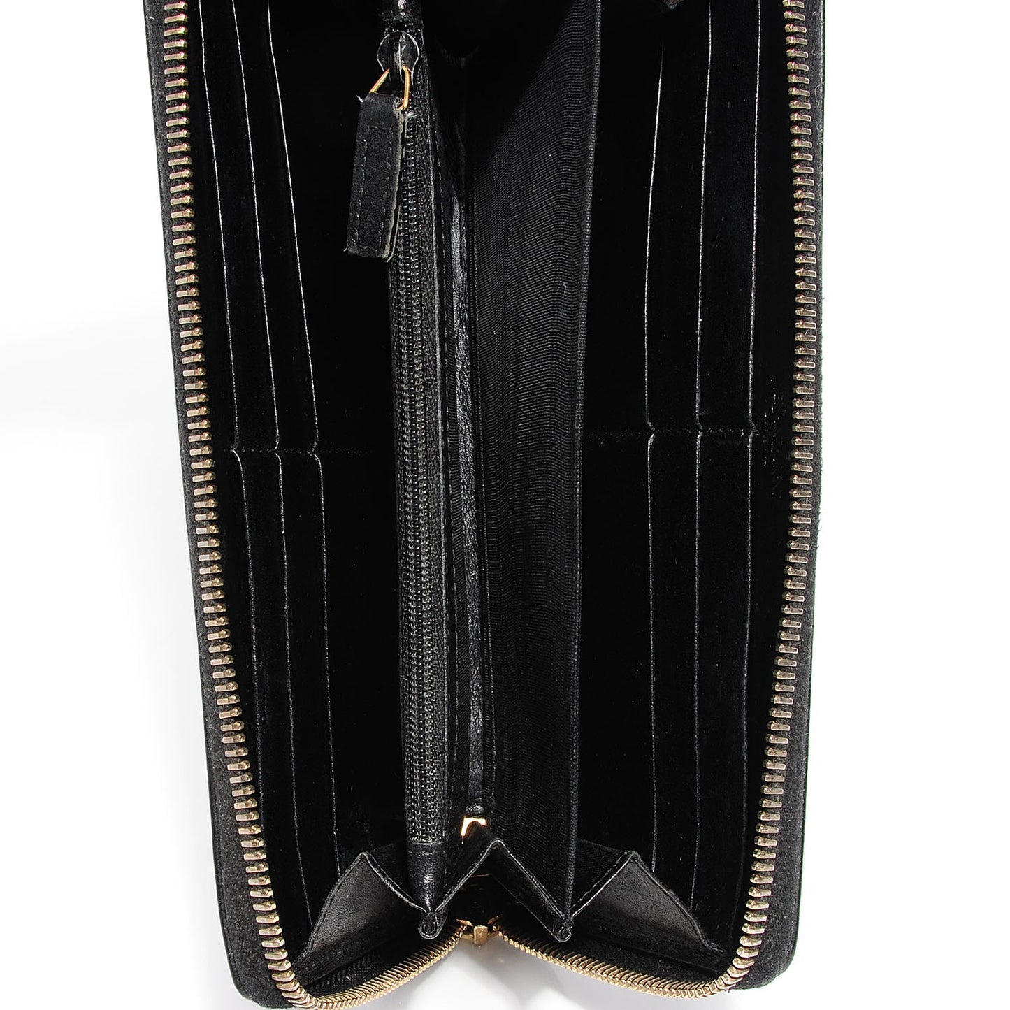 Textured Patent Monogram Belle De Jour Zip Around Wallet Black