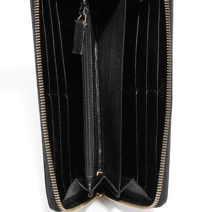 Saint Laurent Textured Patent Monogram Belle De Jour Zip Around Wallet Black 5 of 7