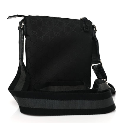Gucci Nylon Monogram Mini Flat Messenger Bag Black 3 of 9