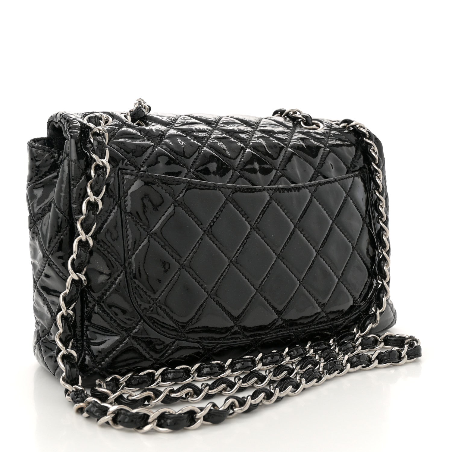Chanel Patent Quilted Jumbo Single Flap Black 3 of 12