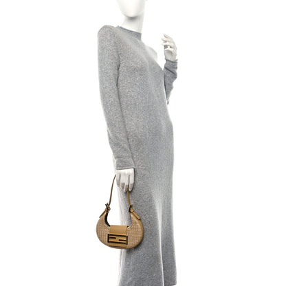 Fendi Raffia Vitello King Mini Cookie Hobo Bag Naturale Sahara 2 of 9