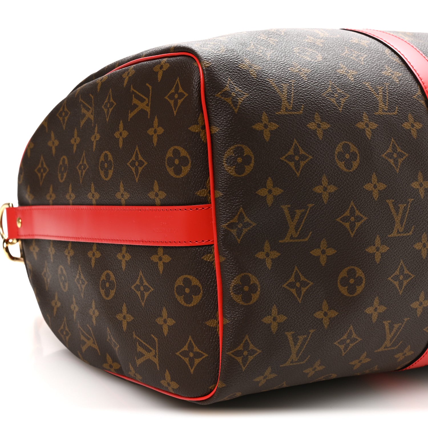 Louis Vuitton Calfskin Monogram Keepall Bandouliere 50 Coquelicot 7 of 8