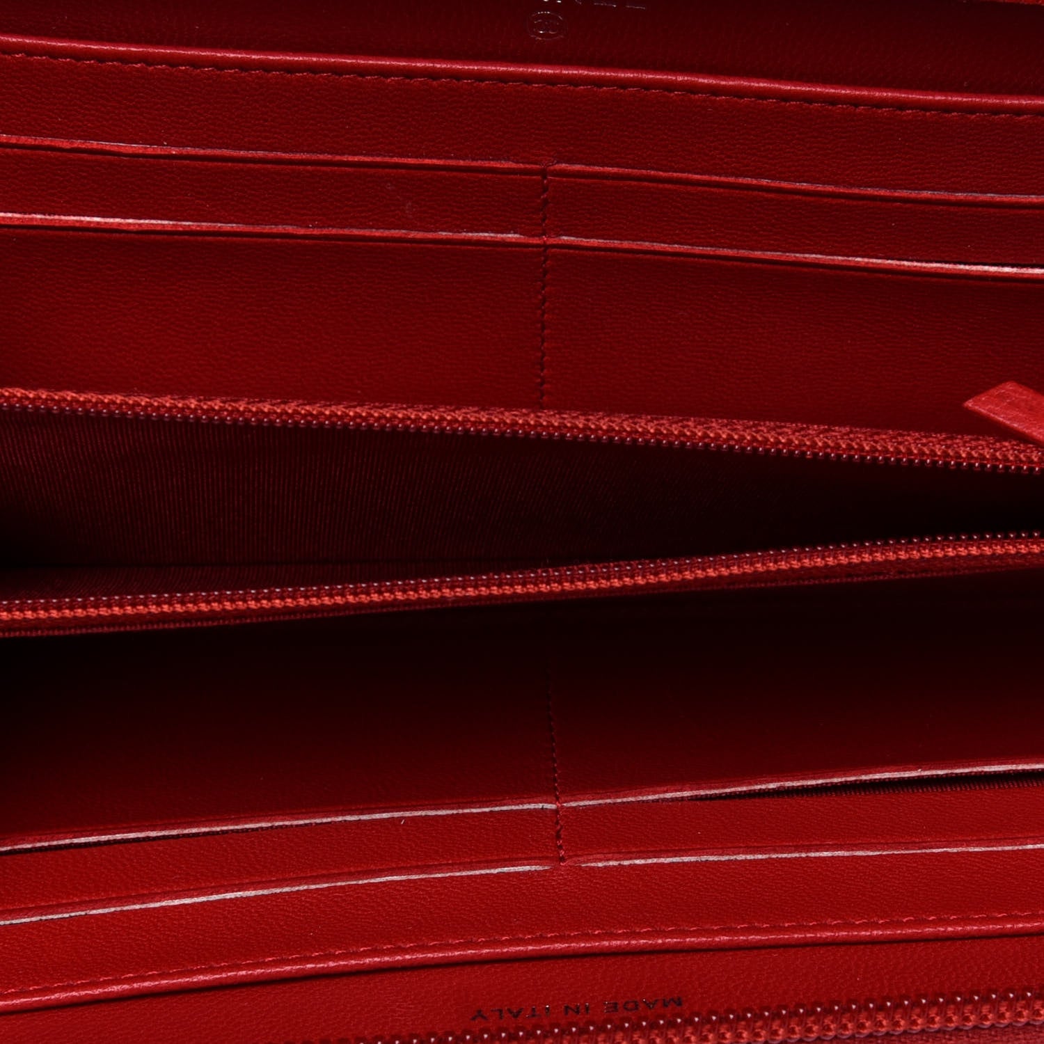Chanel Lambskin Quilted Boy Zip Around Wallet Red 5 of 16