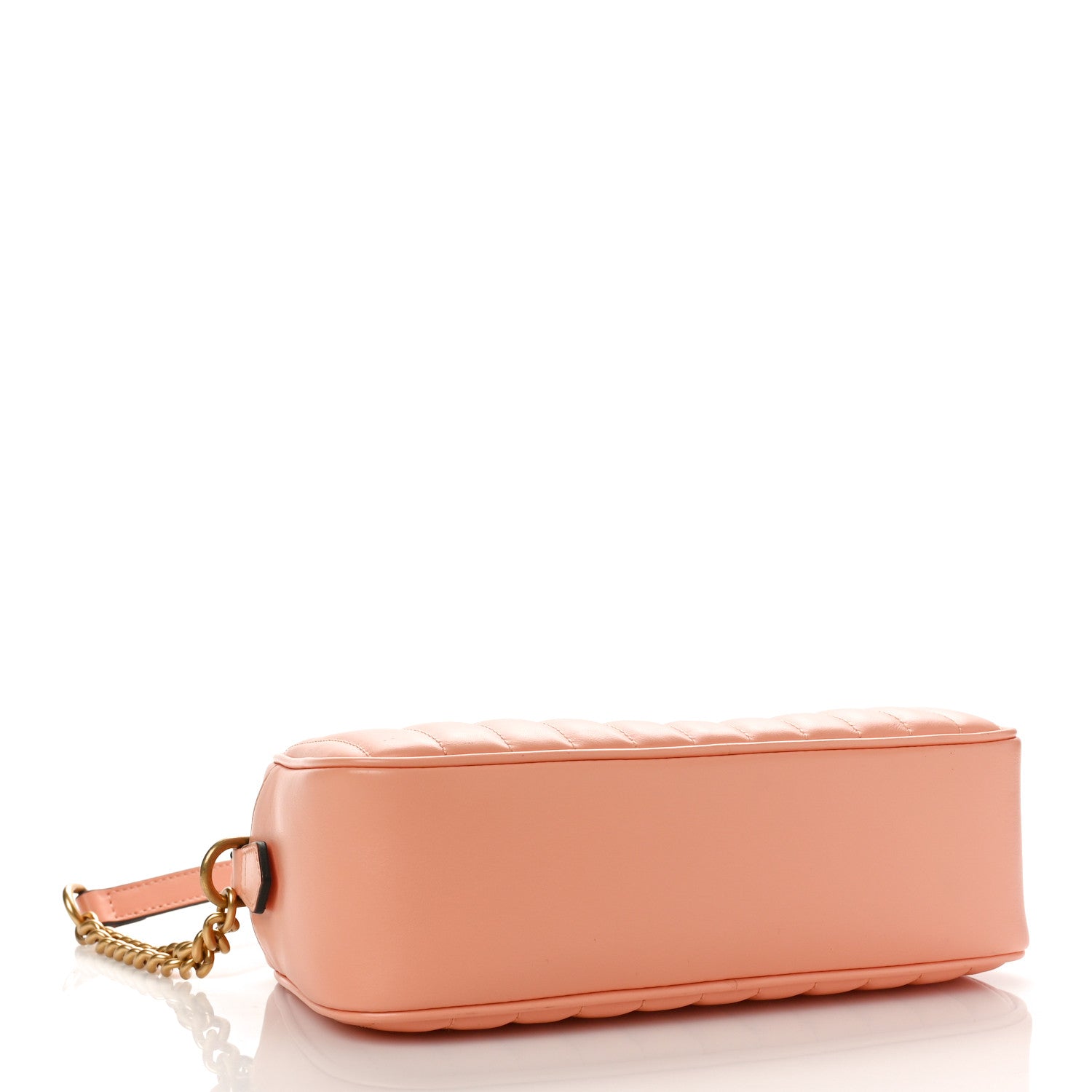 Gucci Calfskin Vertical Ring Matelasse Small GG Marmont Chain Shoulder Bag Peachy Chic 4 of 8