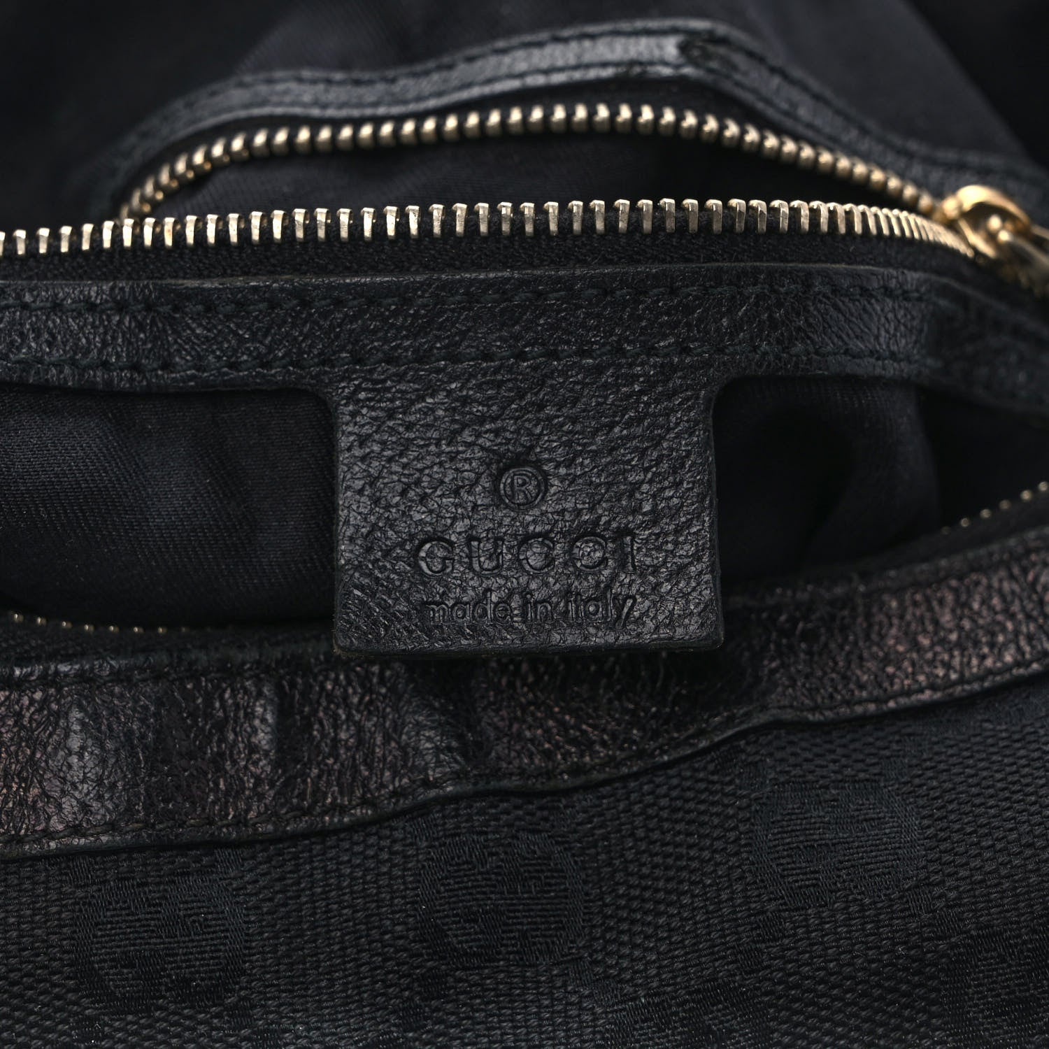 Gucci Monogram Web Bamboo Ring Hobo Black 6 of 11