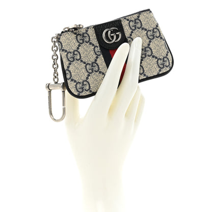 Gucci GG Supreme Monogram Web Ophidia Key Case Beige Blue 2 of 12