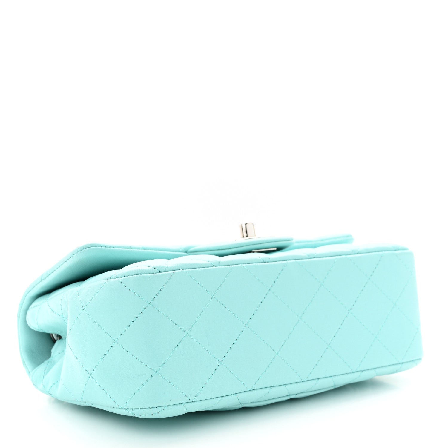 Chanel Lambskin Quilted Mini Rectangular Flap Light Blue 3 of 9