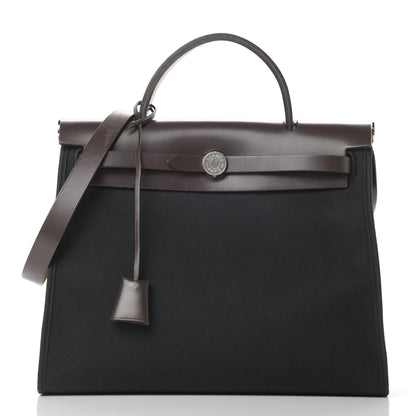 Hermes Toile Vache Hunter Herbag Zip 31 PM Black Ebene 3 of 13