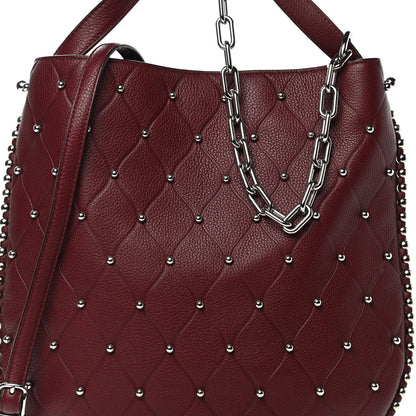 Alexander Wang Pebbled Calfskin Studded Roxy Hobo Burgundy 10 of 12