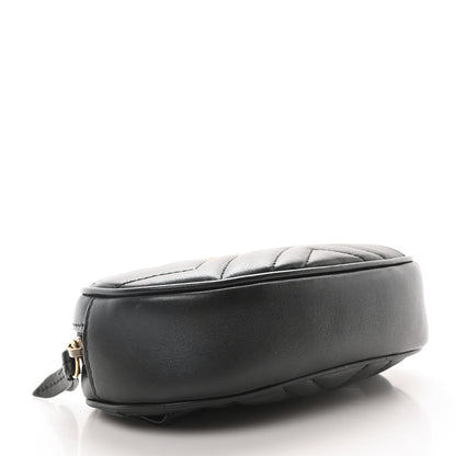 Gucci Calfskin Matelasse GG Marmont Belt Bag 85 34 Black 4 of 10