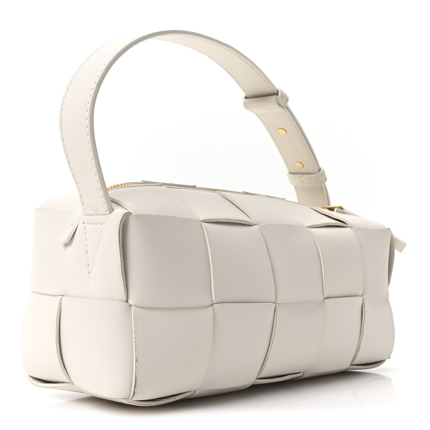 Bottega Veneta Lambskin Maxi Intrecciato Small Brick Cassette Bag White 3 of 10