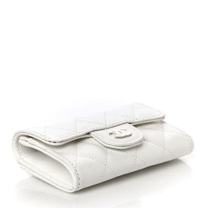 Chanel Caviar Quilted Flap Card Holder Wallet White 4 of 12